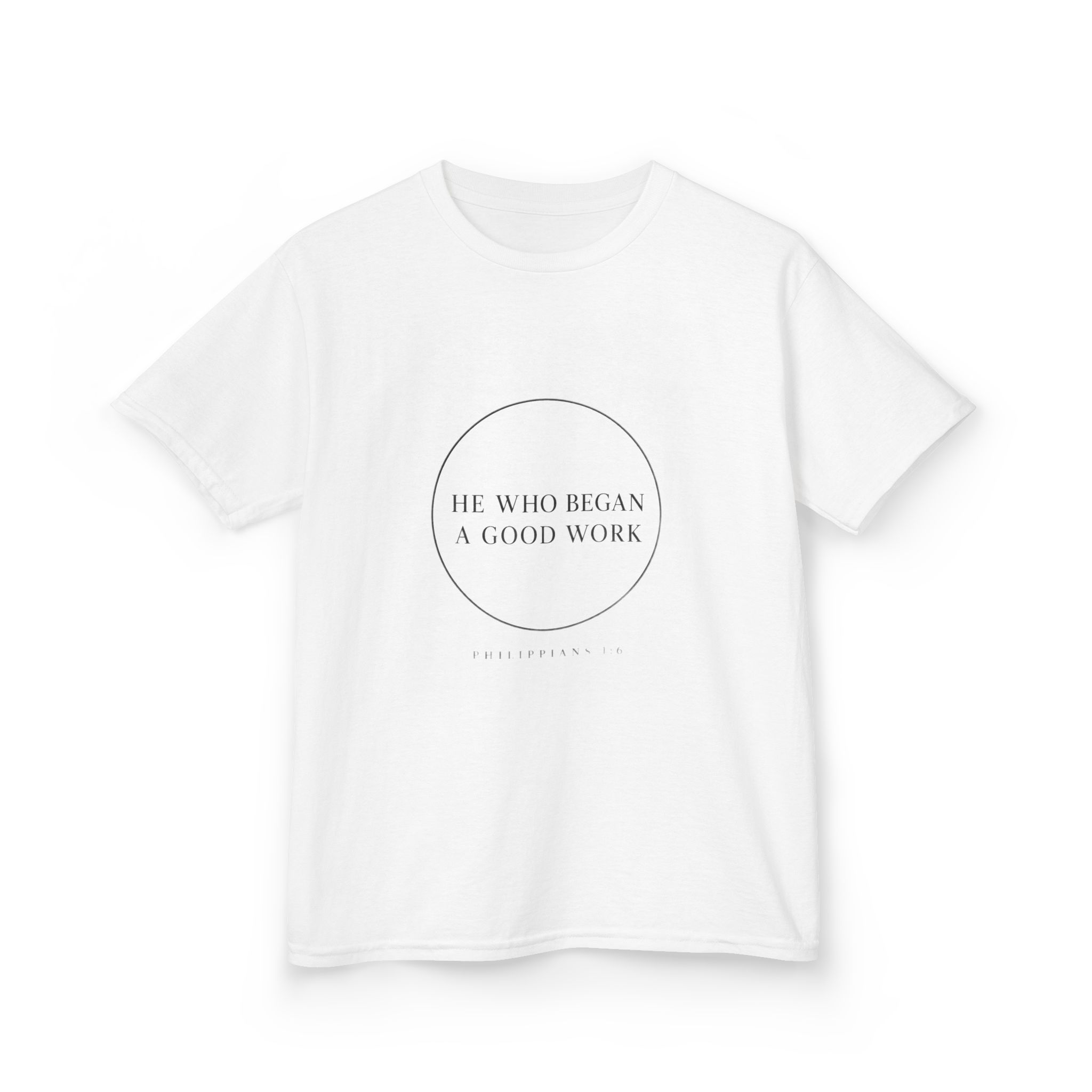 He Who Began A Good Work Faith Tee — Kids Tee - Image 3